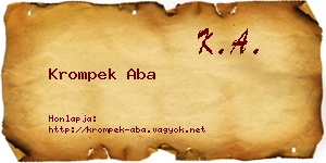 Krompek Aba névjegykártya